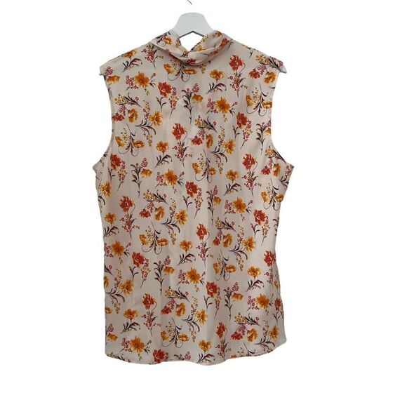 Bar III Tie Neck Floral Sleeveless Blouse size 2X - Picture 5 of 11